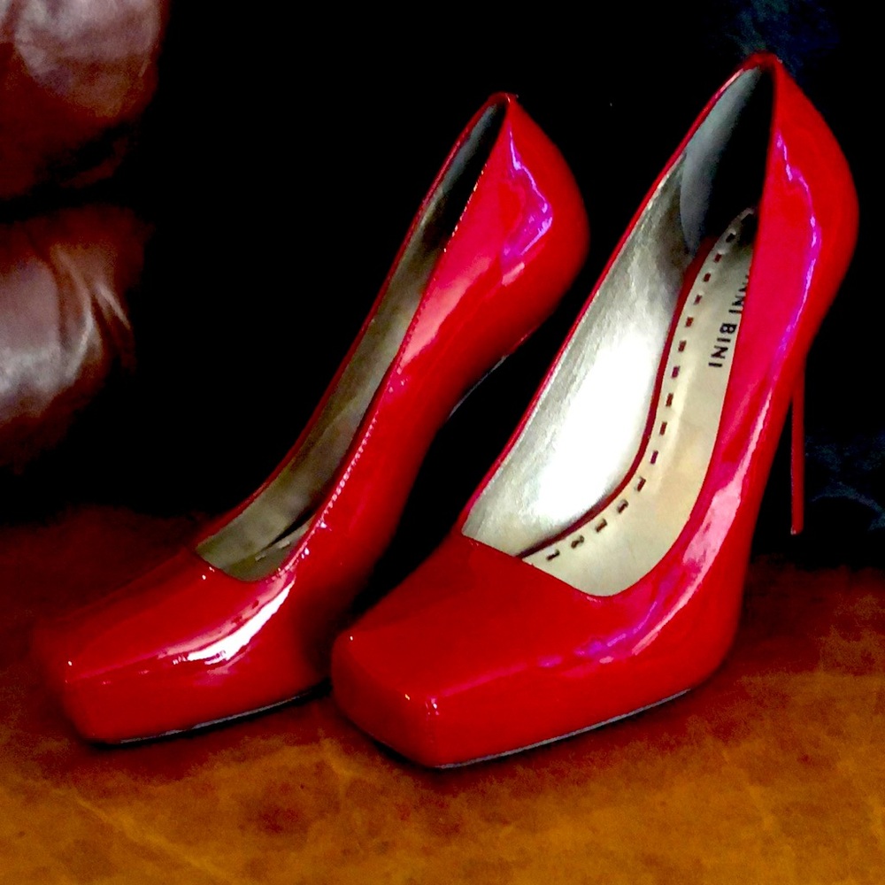 Gianni Bini Red Patton Pumps